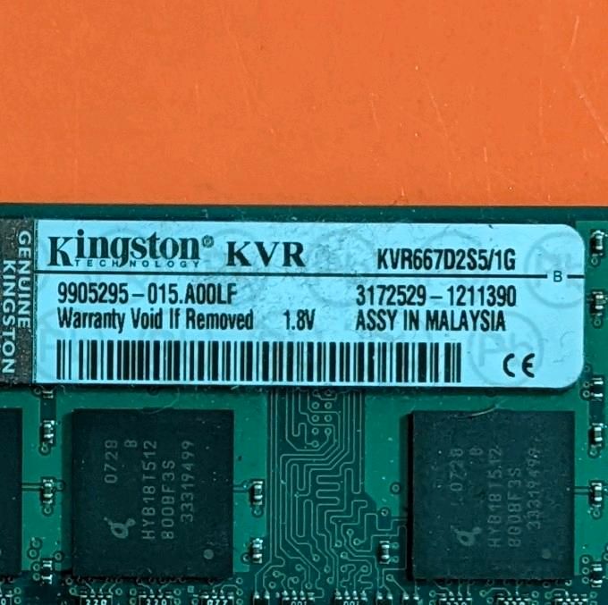 2x1GB DDR2 RAM Kingston KVR667D2S5 Notebook DELL Inspiron in Braunschweig