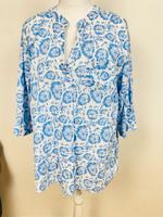 Milano 44 Tunika Bluse 50% BW 50% Leinen Blumen blau Friedrichshain-Kreuzberg - Kreuzberg Vorschau