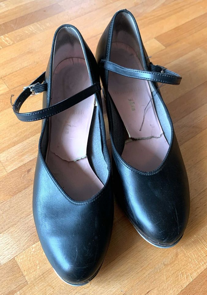 Steptanz-Schuhe für Damen mit Absatz, schwarz, Größe 39 in Gedern