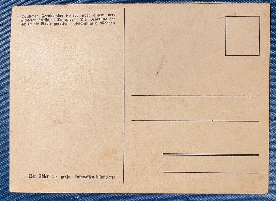 Deutscher Fernbomber, Postkarte in Lengerich
