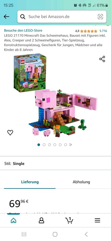 Lego 21170 Minecraft schweinehaus neuwertig in Mechernich