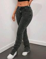 Schwarz Flared jeans Mid-waist split neu mit Fleece für Winter Stuttgart - Stuttgart-Mitte Vorschau