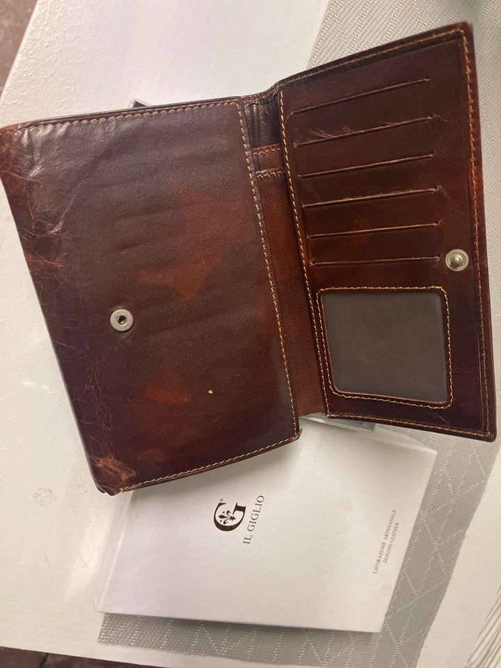 Echte Leder Portmonee braun wallet in Löhne