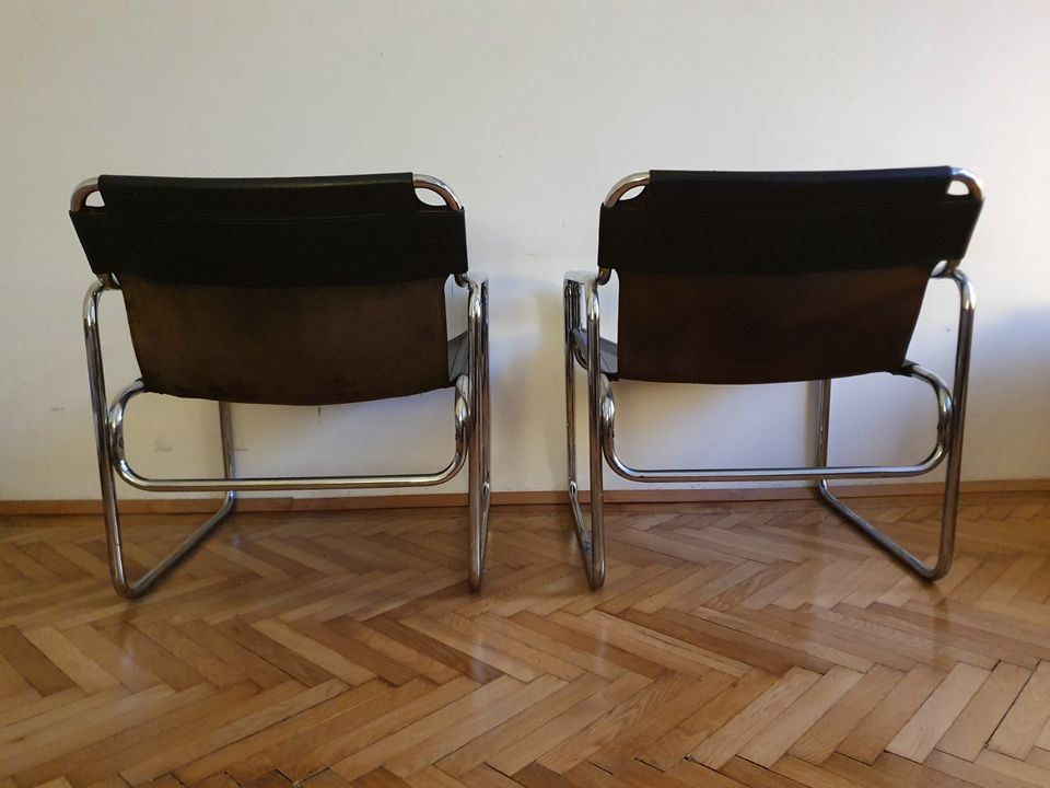 2x Ledersessel Antonello Mosca für Elisse | Chrom | Design | 70er in Berlin