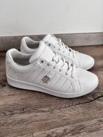 Tommy Hilfiger Bio Court Classic Sneaker Leder Gr. 37 Weiß Gold Nordrhein-Westfalen - Lage Vorschau