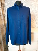 Vintage Bluse Hemd Lady Beautiful 38 Jersey dunkel blau Brandenburg - Leegebruch Vorschau