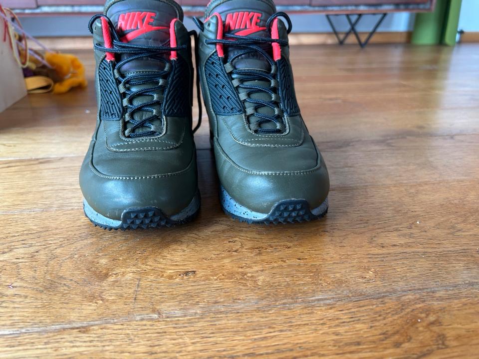 NIKE AIR MAX 90 SNEAKERBOOT DARK LODEN BLACK BRIGHT CRIMSON