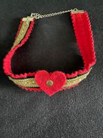 Kette Choker Tracht Wiesn Oktoberfest Herz Filz schwarz rot Gold München - Schwanthalerhöhe Vorschau