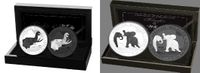 Somalia Elefant Black & White Set 2023, 2024 2 x 1 oz 999 Silber Niedersachsen - Fürstenau Vorschau