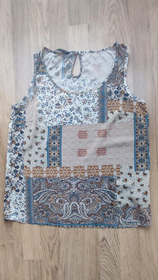 Only Damen Top in Gr 40, blau - braun/beige in Stuttgart