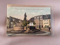 Alte Postkarte von Annaberg-Buchholz Markt mit Barbara Uttmann Sachsen - Geyer Vorschau