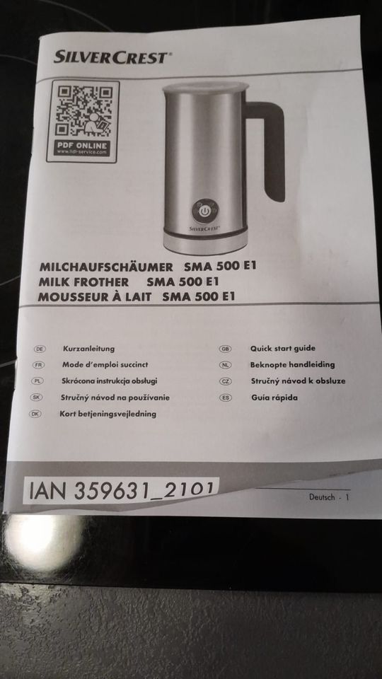 Nagelneuer SILVERCREST Milchaufschäumer SMA 500 E1 0,5L in Quickborn