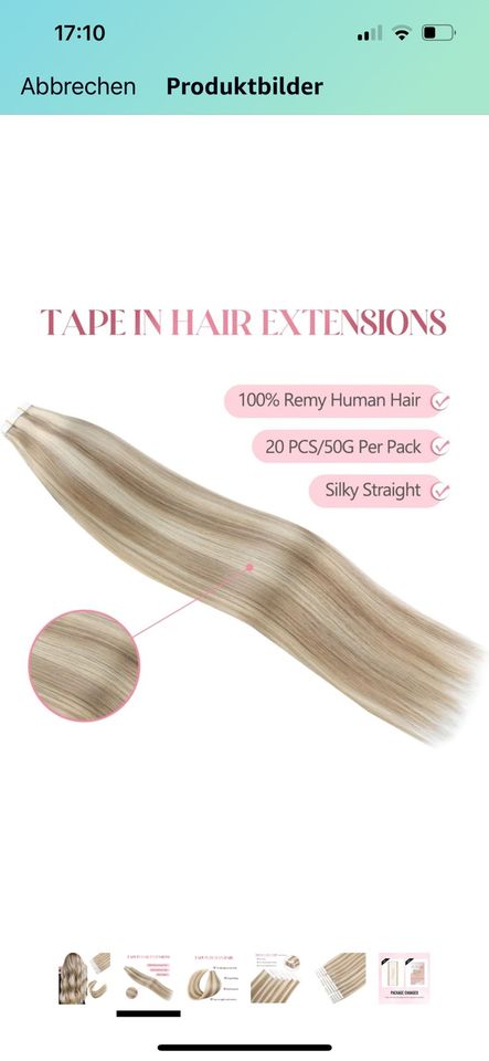 Tape Extensions 50 cm Aschblond/Blond 2x in Löhne