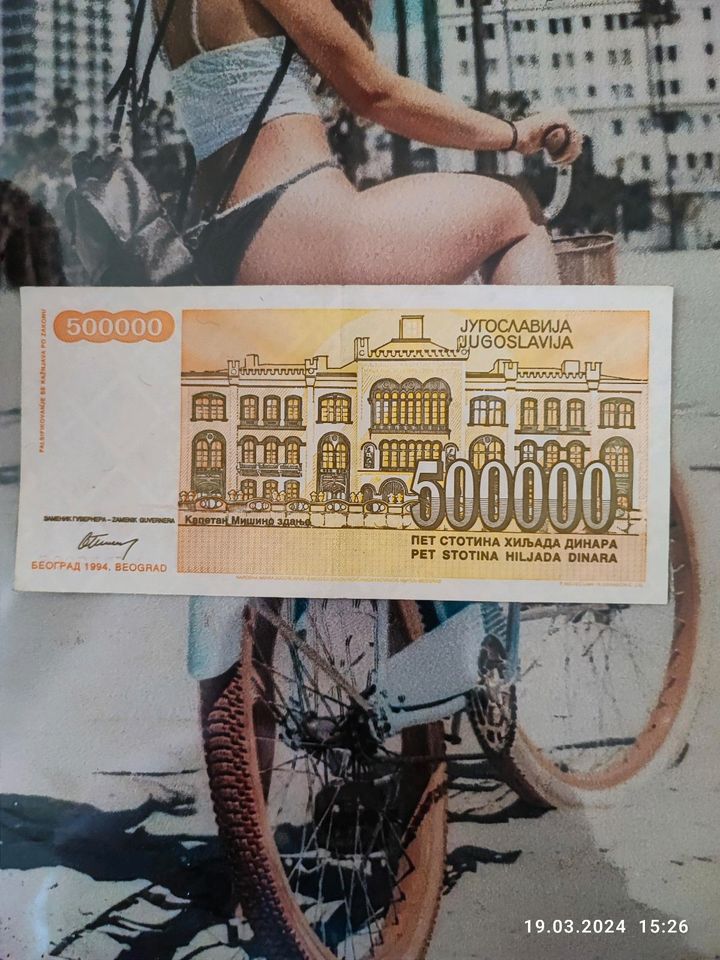 500.000, 500 Tausend Dinar aus Jugoslawien 1994 in Steinfeld