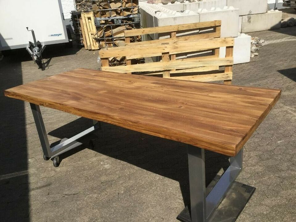 240x100 Esstisch Wildeiche Baumkante massiv Eiche Tisch WB24175 in Biebesheim