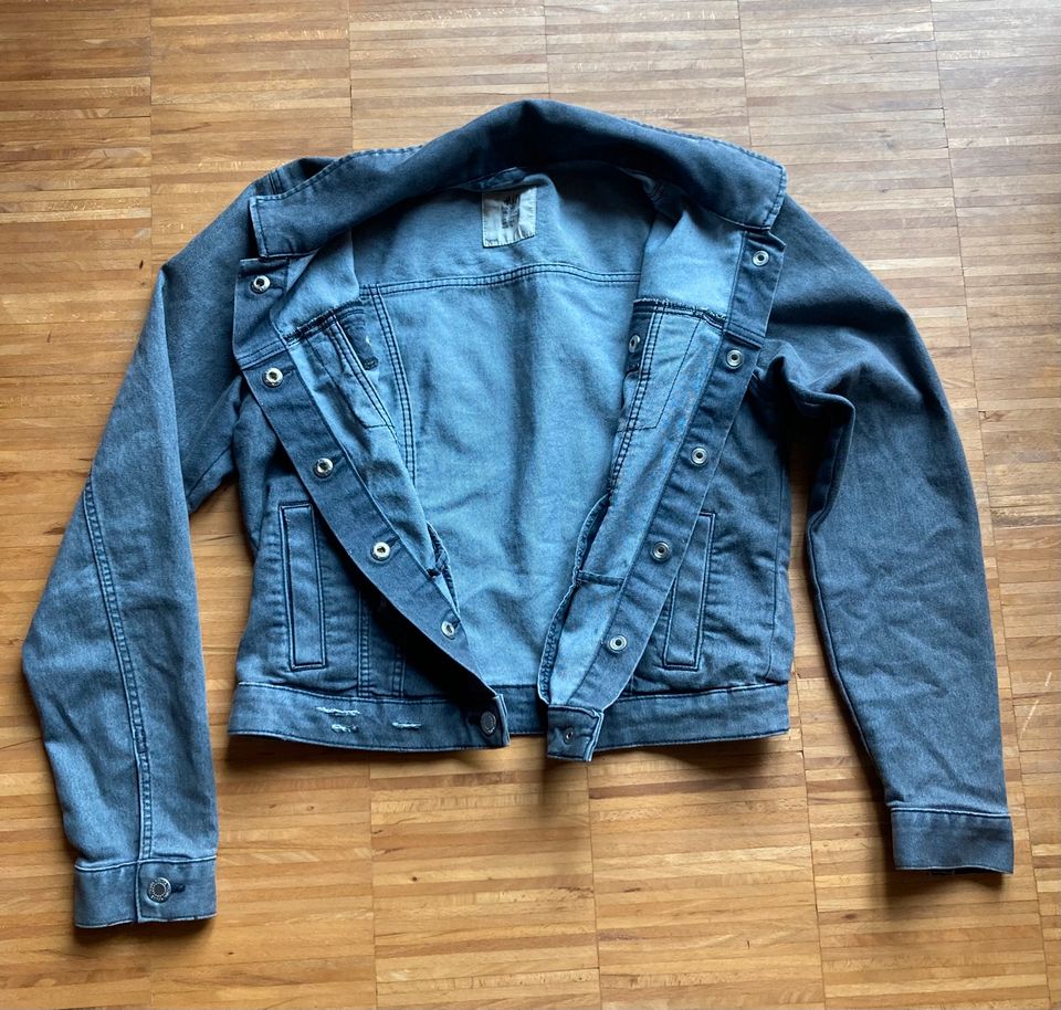 Jeansjacke, leicht, Anthrazit, 152, H&M, Mädchen in Waghäusel