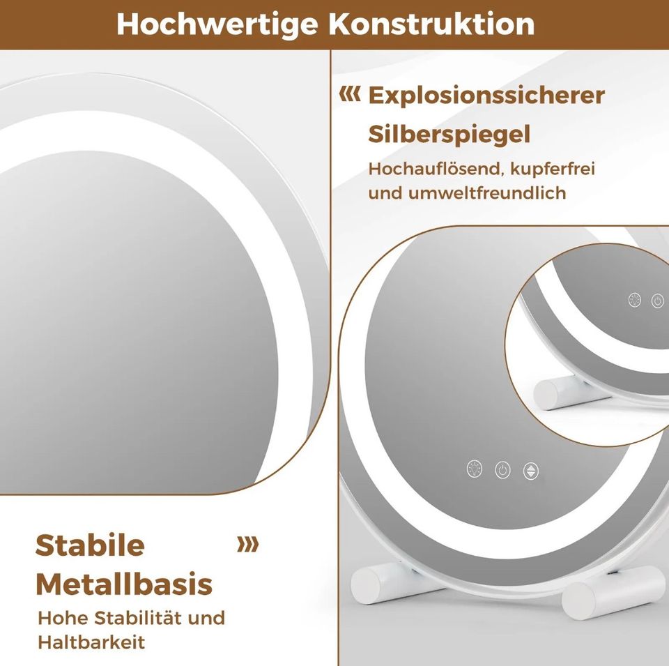 LED Kosmetikspiegel Hollywood Schminkspiegel Beleuchtet Dimmbar in Bebra