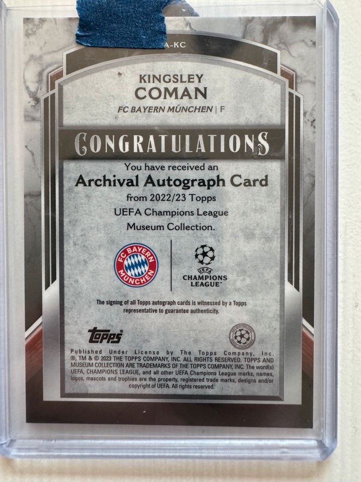 Kingsley Coman Auto 22/23 Numbered 81//99 in Brakel