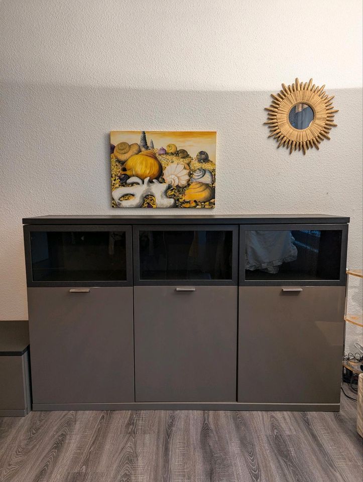 ❤️ Sideboard Vitrine & Lowboard schwarz Khaki Lack Hochglanz in Berlin