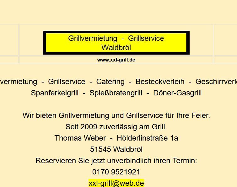 www.xxl-grill.de Domain zu verkaufen Grill Domain zu verkaufen in Waldbröl