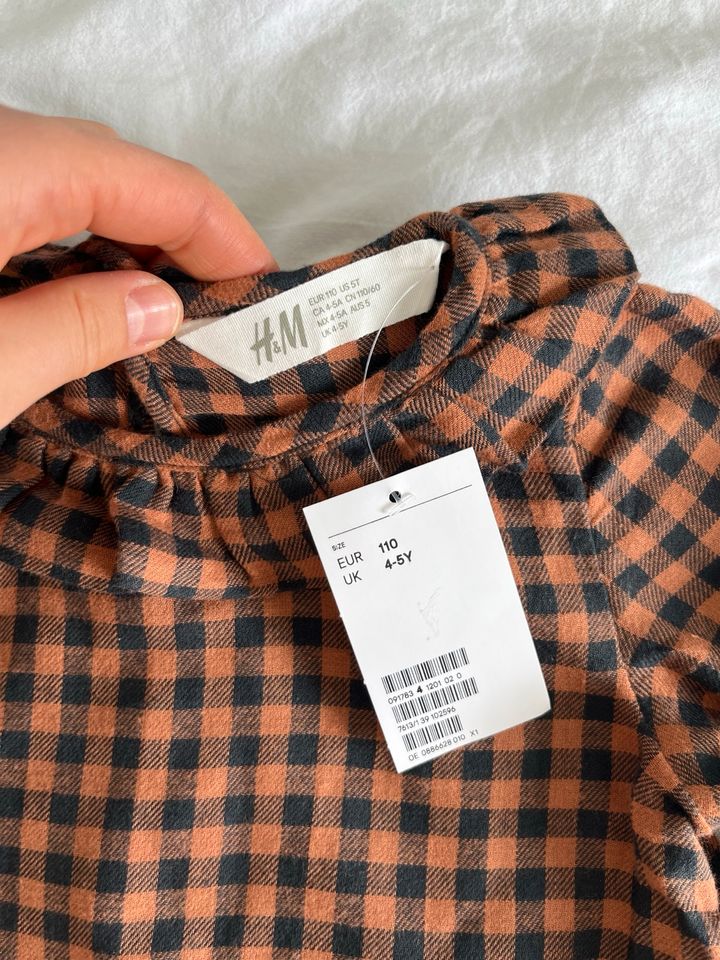 H&M kleid kariert braun schwarz 110 Baumwolle in Dissen am Teutoburger Wald