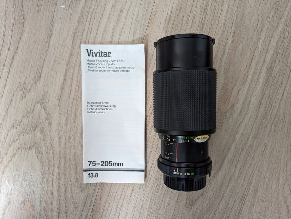 Minolta MD 75-205mm f3.8 Zoom Objektiv von Vivitar in Niederwerrn