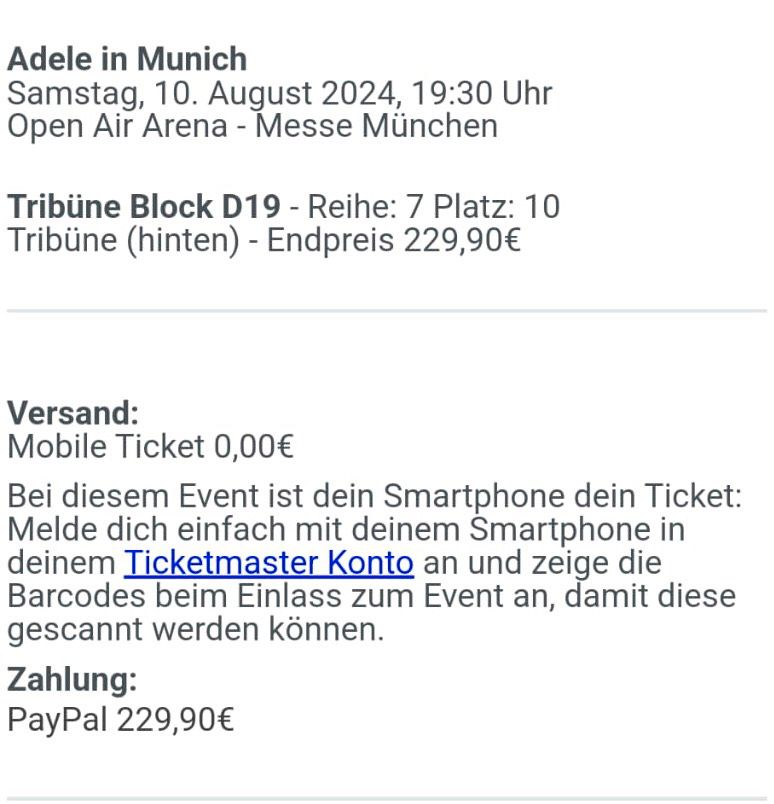 Adelle Ticket München in Mannheim