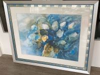 florales Bild mit Passepartout Blautöne Gemälde mit Glas Nordrhein-Westfalen - Lübbecke  Vorschau
