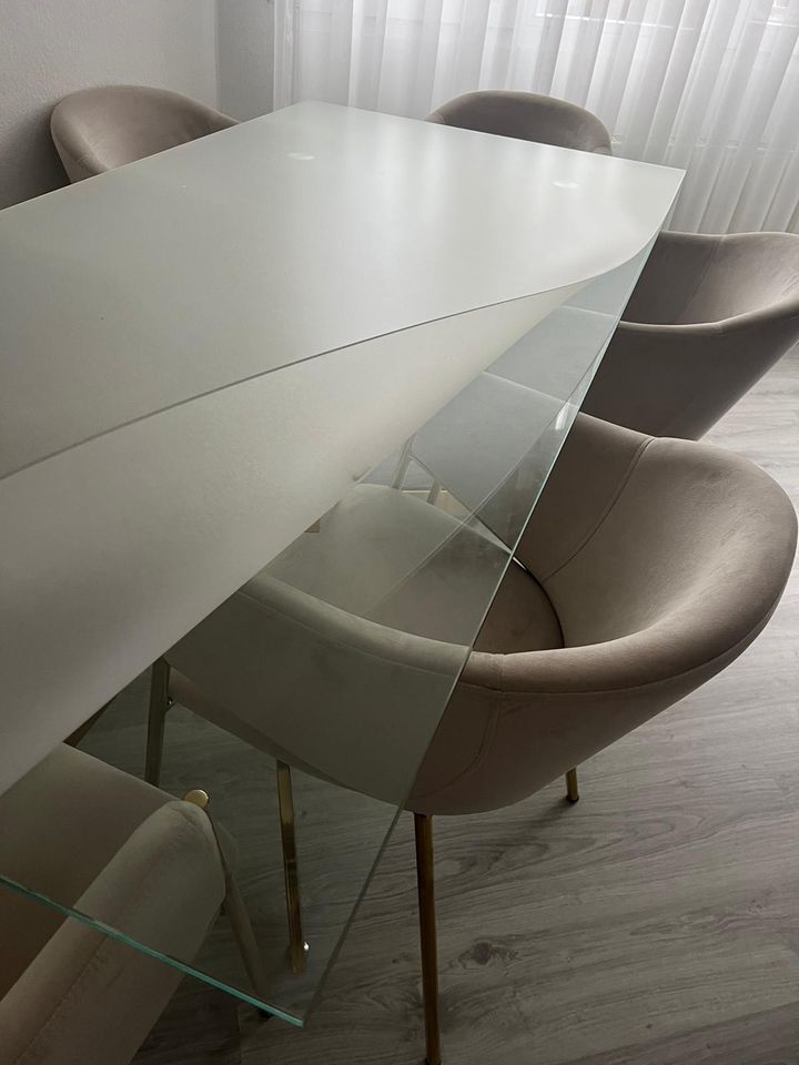 Esstisch aus Glas mit 6 Stühlen in Stuttgart