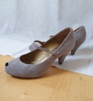 Pumps von Clarks grau Velour-Leder Peep-Toe Gr. 37 Bayern - Großostheim Vorschau