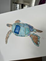 Aquarellbild Schildkröte mit Metaliceffekt Bayern - Obertraubling Vorschau