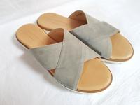 NEU 38 Echt-Leder Sandalen Slides Sandalette Schlappen grau-blau Kiel - Hassee-Vieburg Vorschau