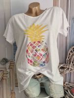 T-Shirt NEU Shirt 36 38 40 42 Ananas Multicolor Print Neu Glitzer Nordrhein-Westfalen - Mönchengladbach Vorschau