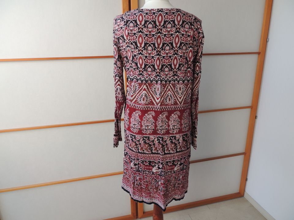 La Kleid schwarz rotbraun Boho Krinklestoff Gr. 40 von DW Shop in Paulinenaue