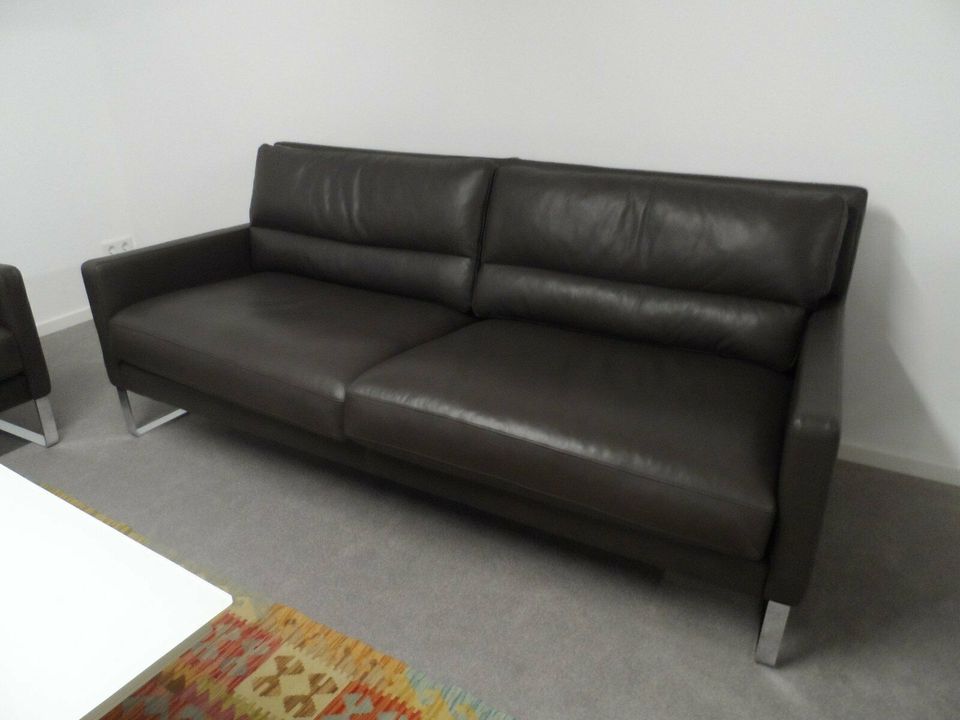 Violetta Sofa Gruppe Leder braun / mocca 2-sitzer & 3-sitzer in Langenlonsheim