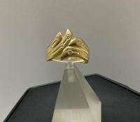 Goldring 585er 14k Gelbgold Gold Ring 8 Diamanten Damenring 595€* Niedersachsen - Barßel Vorschau