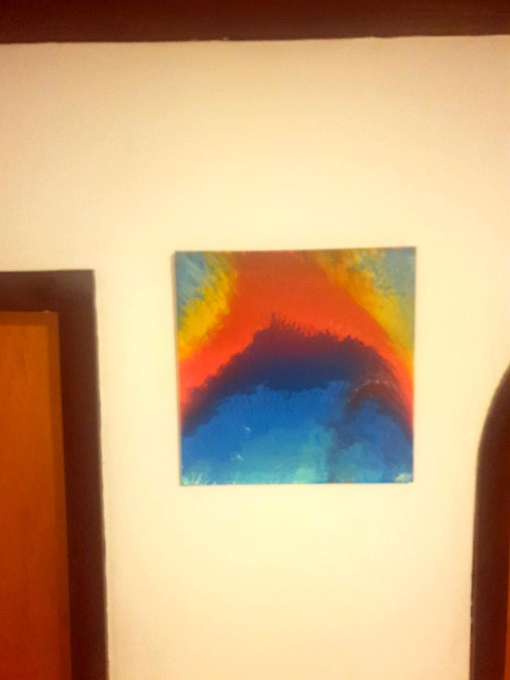 Farbenfrohe Acryl Gemälde "Feuer über den Meer " in Sulz