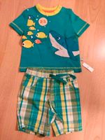 Liegelind Baby Sommer Set 68 Blau Grün T-Shirt Shorts Karo Hai Baden-Württemberg - Ditzingen Vorschau