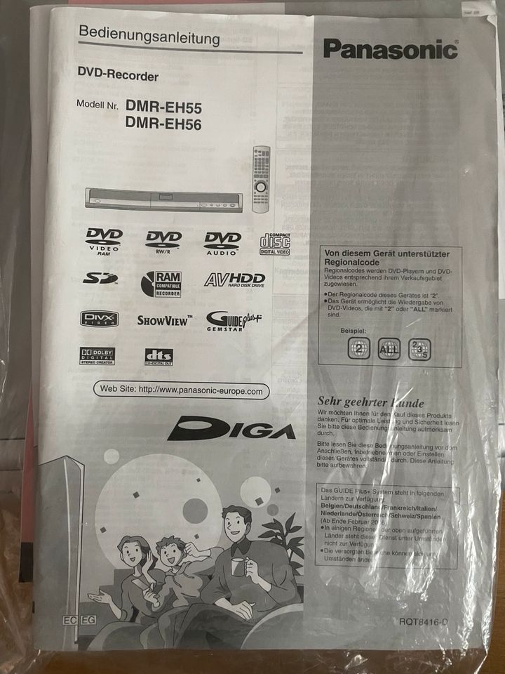 Panasonic DMR-56EH Recorder HDD DVD Player mit Festplatte mit FB in Dülmen