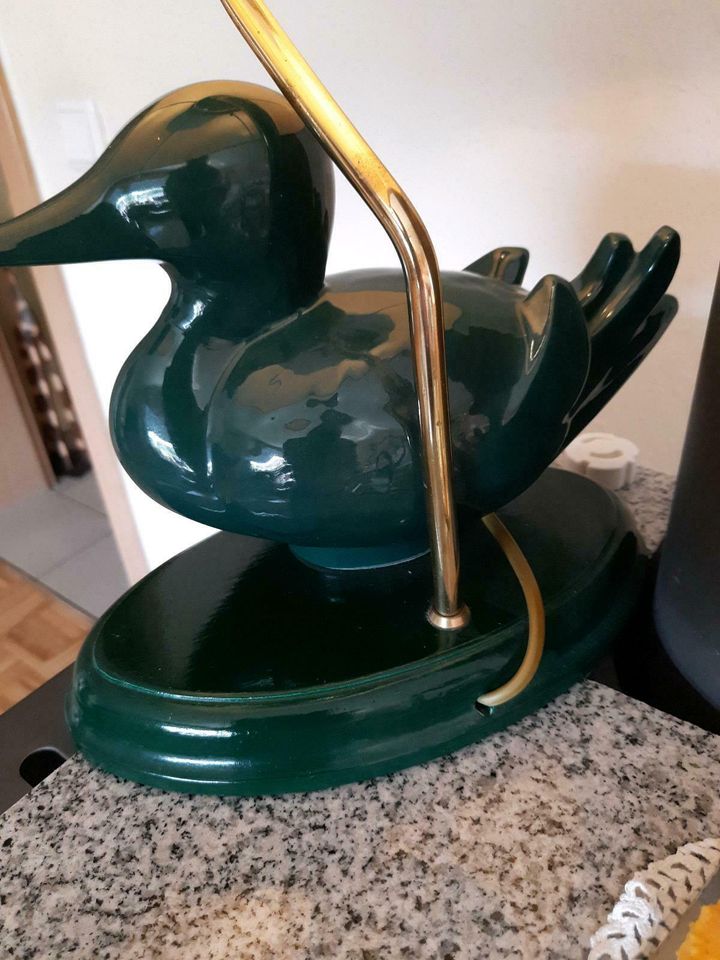 ❤️VINTAGE TISCHLAMPE MIT KERAMIK ENTEN FUß 60/70 GER.JAHRE❤️ in Overath