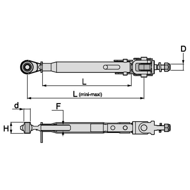 Unterlenker Stabilisator Strebe KAT.2 Ø25mm M27x3 510-670mm 098 in Billerbeck