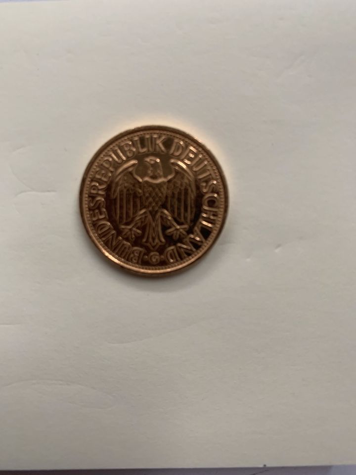 1 DM Münze vergoldet Neu 1981 in Fischbach
