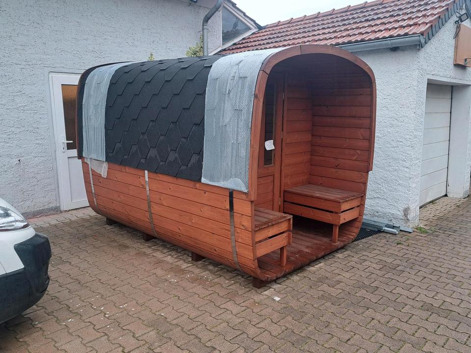 SAUNA Thermoholz 300 cm mit Terrasse Gartensauna Banja in Hüllhorst