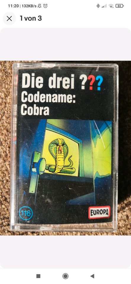 Die drei Fragezeichen ??? 116 Codename Cobra Kassette in Nübbel