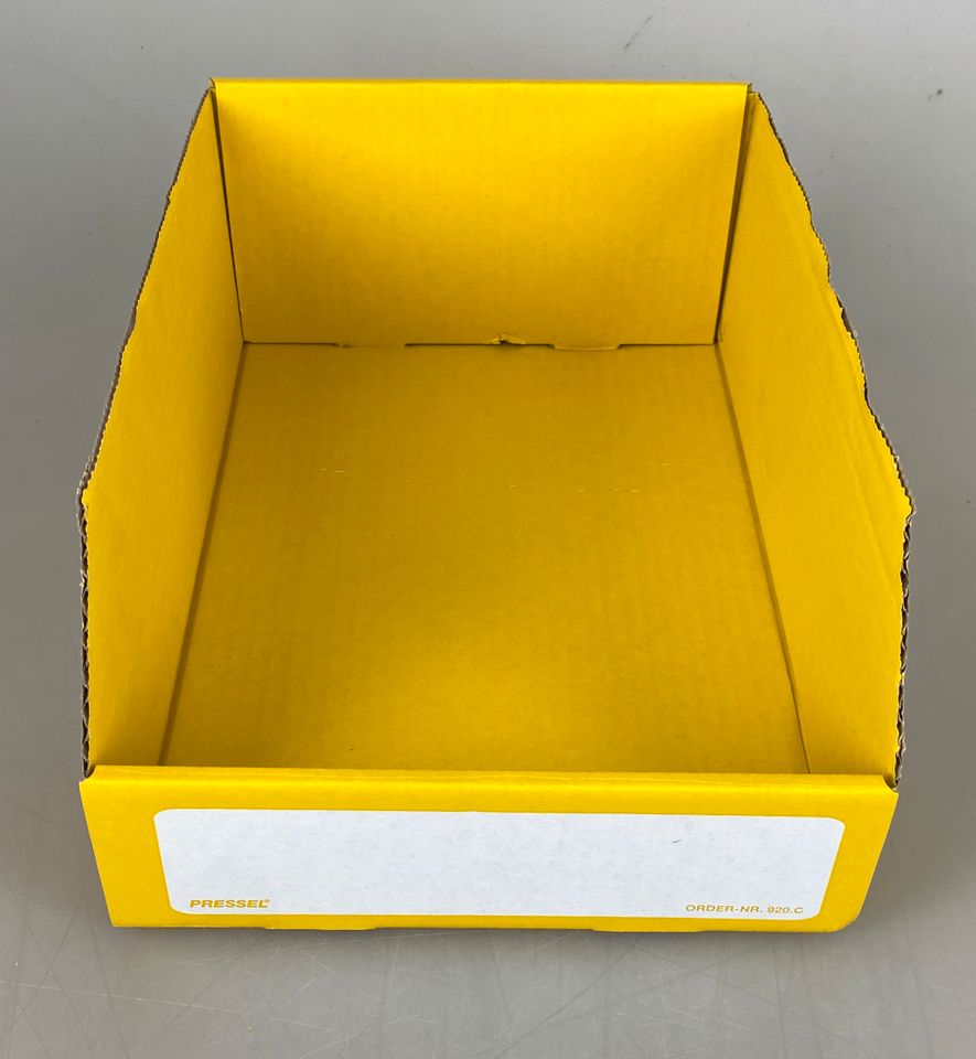 500 Stk. Gelb Lagersichtboxen 285 x 197 x 108 mm, Restposten Paletten Großhandel für Wiederverkäufer in Tanna