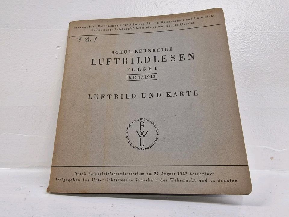 3 Mappen Luftbildlesen Folge 1 - 2 - 3 von 1942 in Heusweiler