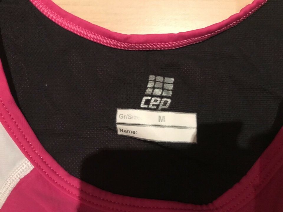 Radtop Triathlon Top Sporttop mit Bustier pink weiß grau Gr M in Karlshuld