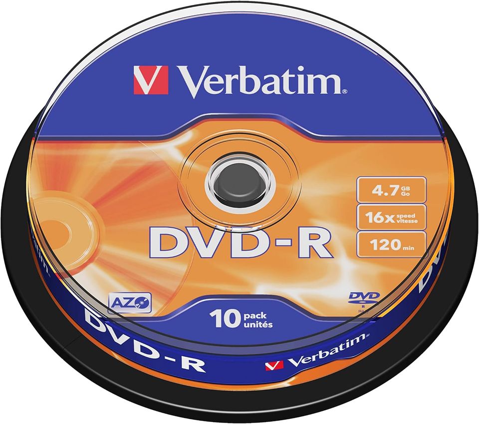 Verbatim 20 Stück DVD-R Rohlinge Aufnahmekapizität 4.7 GB in Oberasbach