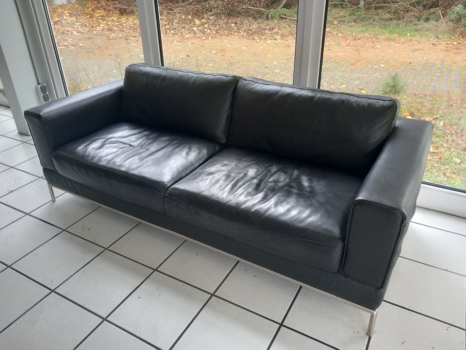 Ledercouch Couch Schwarz Sitzgarnitur hochwertig. in Hamburg