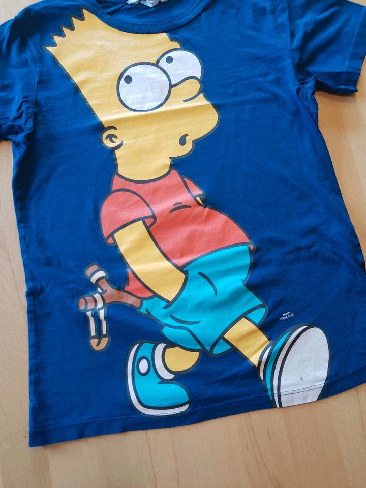 T-Shirt Gr. 146/152 H&M Simpsons blau Jungen in Anger